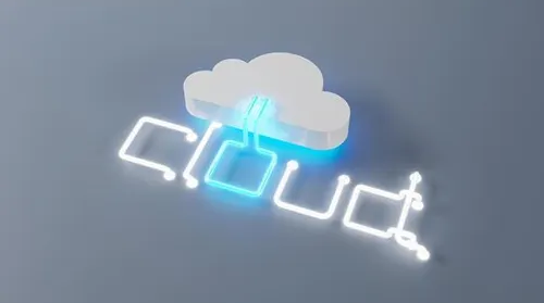 cloud-storage-download-digital-service-or-app-with-data-transfer-3d-servers-and-datacenter-connection-network-abstract-data-cloud-on-blue-digital-cloud-computing-technology-background-3d-rendering-photo